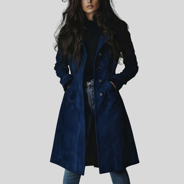 Teresa™ | Vintage-style Suede Trench Coat