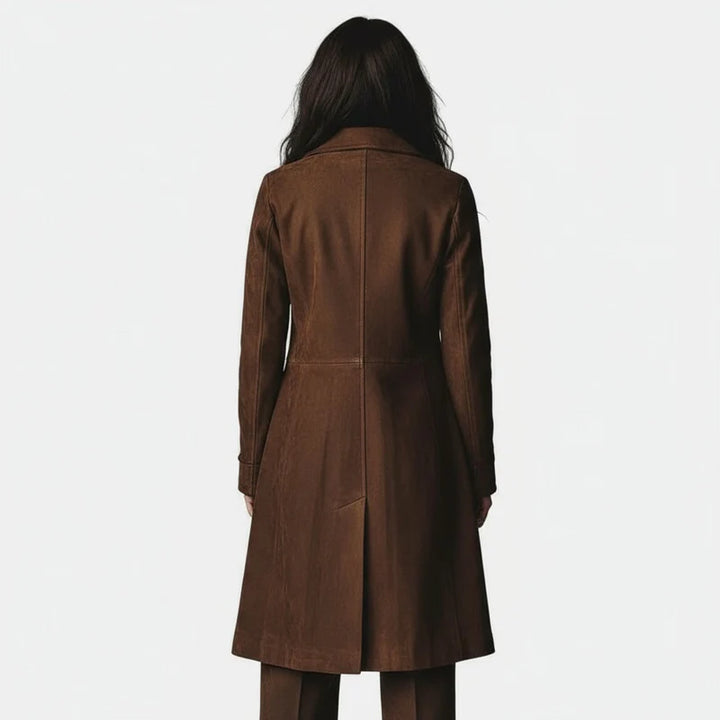 Teresa™ | Vintage-style Suede Trench Coat